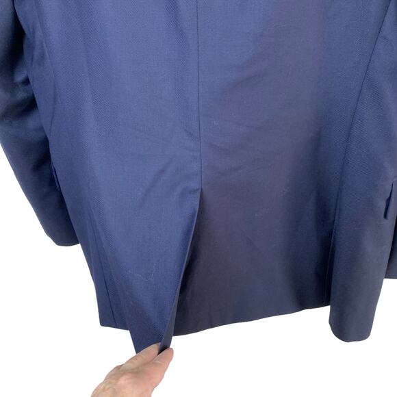 Hart Schaffner Marx Sz 39R 100% Wool Silver Button Sport Coat Blazer Jacket Blue - Picture 6 of 10